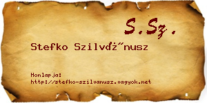 Stefko Szilvánusz névjegykártya